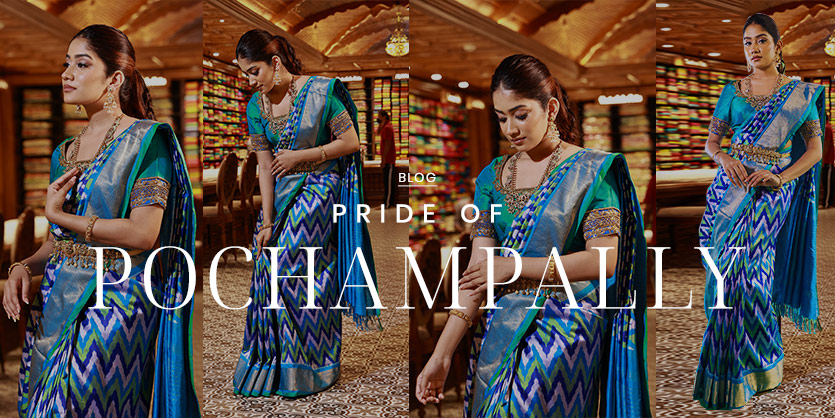 Pochampally Ikat Silk Saree  Byhand I Indian Ethnic Wear Online I  Sustainable Fashion I Handmade Clothes